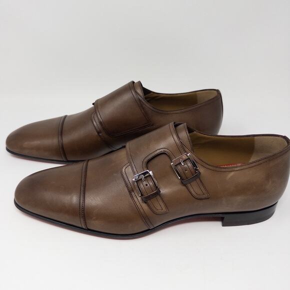 Christian Louboutin Mortimer Brown Leather Monk Strap Loafers Men’s 44 EU - Picture 2 of 9